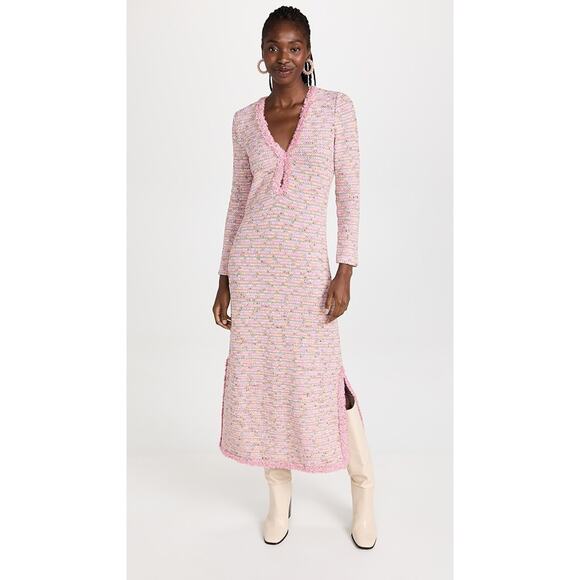 NWT Alexis Kassandra Tweed Maxi Sweater Dress Size S Cherry Blossom #2G509 - Picture 1 of 12